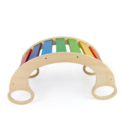 Ξύλινο πλαίσιο αναρρίχησης ουράνιων τόξων Montessori μωρών cOem