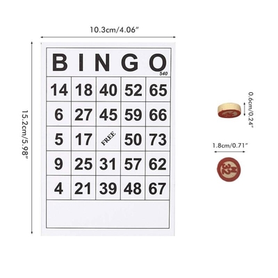 Εκλεκτής ποιότητας ξύλινο παιχνίδι Bingo σκακιού με 40 κάρτες DIY αριθμού Bingo