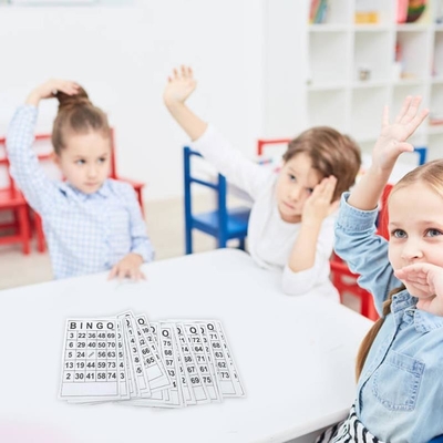 Εκλεκτής ποιότητας ξύλινο παιχνίδι Bingo σκακιού με 40 κάρτες DIY αριθμού Bingo