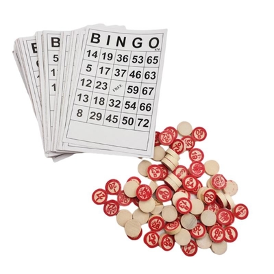 Εκλεκτής ποιότητας ξύλινο παιχνίδι Bingo σκακιού με 40 κάρτες DIY αριθμού Bingo