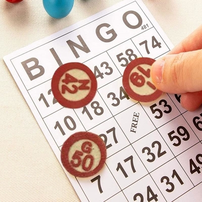 Εκλεκτής ποιότητας ξύλινο παιχνίδι Bingo σκακιού με 40 κάρτες DIY αριθμού Bingo