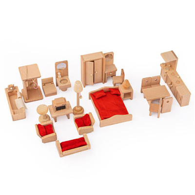 Ξύλινα επιτραπέζια έπιπλα τραπεζαρίας Dollhouse για την εκπαίδευση δώρων παιδιών