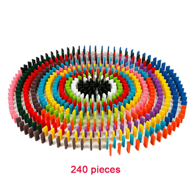Ξύλινες δομικές μονάδες 120Pcs ντόμινο ουράνιων τόξων για τα παιδιά εκπαιδευτικά