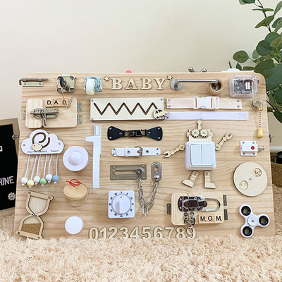Πολυάσχολο πινάκων DIY μωρών εξαρτημάτων Montessori παιχνιδιών παιδιών ξύλινων τσιπ μωρό ανάπτυξης νοημοσύνης γρίφων παιχνιδιών ικανότητας εκπαιδευτικό
