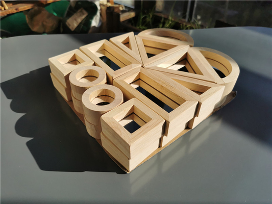 Παιδιών Montessori ξύλινο στερεό λαστιχένιο ξύλο φραγμών καθρεφτών ουράνιων τόξων παιχνιδιών αισθητήριο που συσσωρεύει τον ακρυλικό στοιβαχτή Buliding εκπαιδευτικό