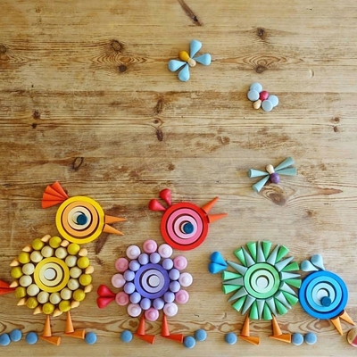 Ξύλινα χαλαρά μέρη ζωηρόχρωμο Montessori ουράνιων τόξων για το προσχολικό μωρό