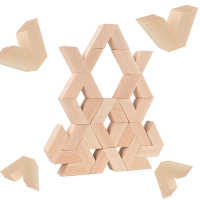 16pcs Β ξύλινοι Montessori μωρών παιχνιδιών δομικών μονάδων μορφής φυσικοί μεγάλοι ξύλινοι τρισδιάστατοι φραγμοί συσσώρευσης Unpaint εκπαιδευτικοί