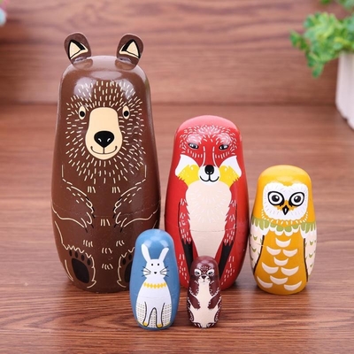 Ξύλινα ρωσικά κουκλών δώρα παιδιών Matryoshka χειροποίητα