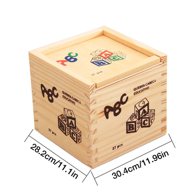 27pcs ξύλινοι φραγμοί κεφαλαίων γραμμάτων αλφάβητου που τυπώνονται με τον αριθμό