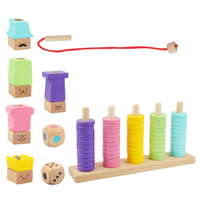 1 ξύλινα παιδιά διαλογικό Plaything γρίφων παιχνιδιών κύκλων σωρών συνόλου