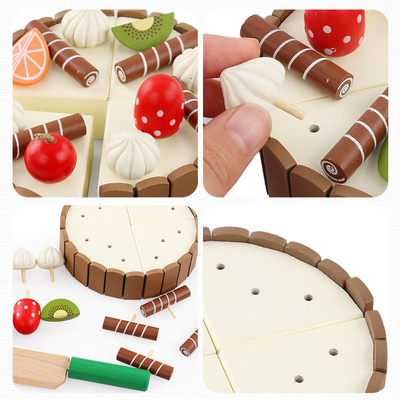 17PCS ξύλινη μίνι κουζίνα καθορισμένο DIY προσομοίωσης μαγνητική για πρόωρο εκπαιδευτικό