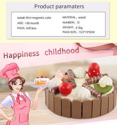 17PCS ξύλινη μίνι κουζίνα καθορισμένο DIY προσομοίωσης μαγνητική για πρόωρο εκπαιδευτικό