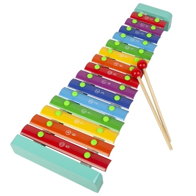 Παιδιά ξύλινο Xylophone 15 πιάνο κτύπου τόνων εκπαιδευτικό με 2 σφύρες