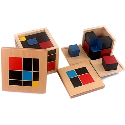 Montessori αριθμητικά αλγεβρικά δυωνυμικά ξύλινα παιχνίδια κύβων κύβων τριώνυμα