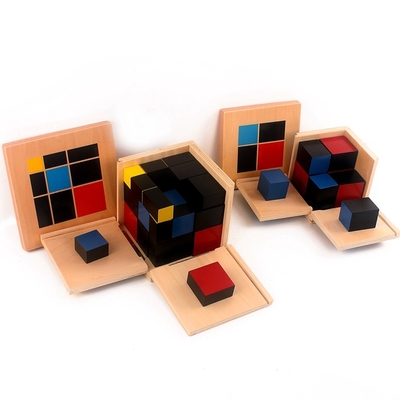 Montessori αριθμητικά αλγεβρικά δυωνυμικά ξύλινα παιχνίδια κύβων κύβων τριώνυμα