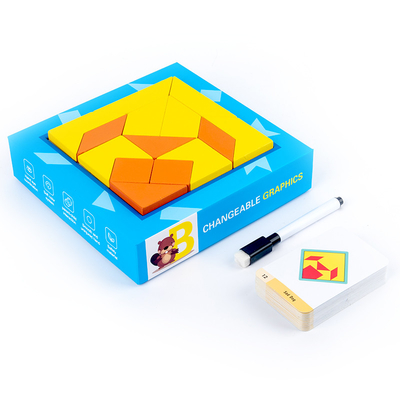 Ξύλινο τανγκράμ Montessori δημιουργικότητας γρίφων τορνευτικών πριονιών σχεδίων παιχνιδιών παιδιών