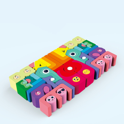 Δομικές μονάδες Montessori ουράνιων τόξων παιδιών ξύλινες εκπαιδευτικό