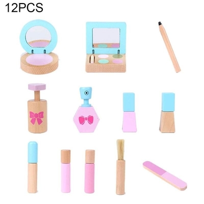 12pcs/Set η ξύλινη προσομοίωση προσποιείται το παιχνίδι εξαρτήσεων Makeup παιχνιδιού για τα κορίτσια