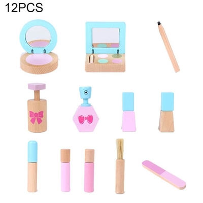 12pcs/Set η ξύλινη προσομοίωση προσποιείται το παιχνίδι εξαρτήσεων Makeup παιχνιδιού για τα κορίτσια