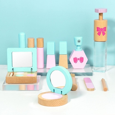 12pcs/Set η ξύλινη προσομοίωση προσποιείται το παιχνίδι εξαρτήσεων Makeup παιχνιδιού για τα κορίτσια