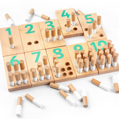 Ξύλινος πίνακας 1,6 εκμάθησης Montessori ψηφιακός ψηφιακή γνώση των παιδιών καρφιών